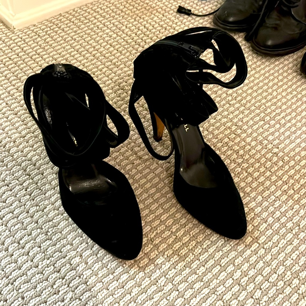 Loeffler Randall black suede heels